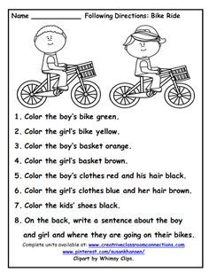 Smilies Follow Directions Worksheet Following directions