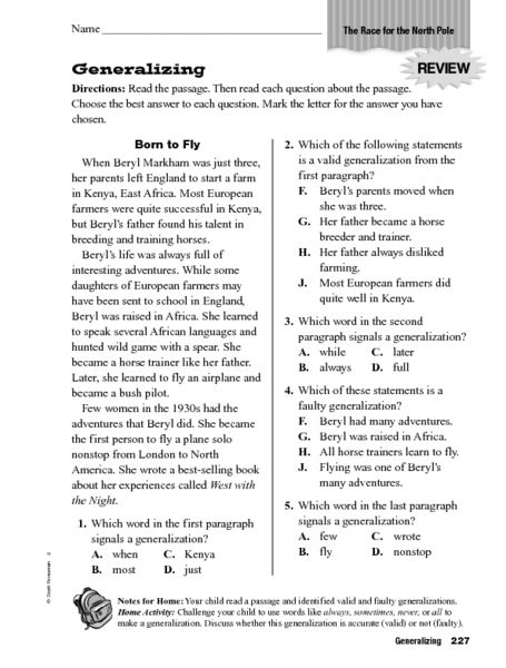 Main Idea Worksheets SuperTeacherWorksheets