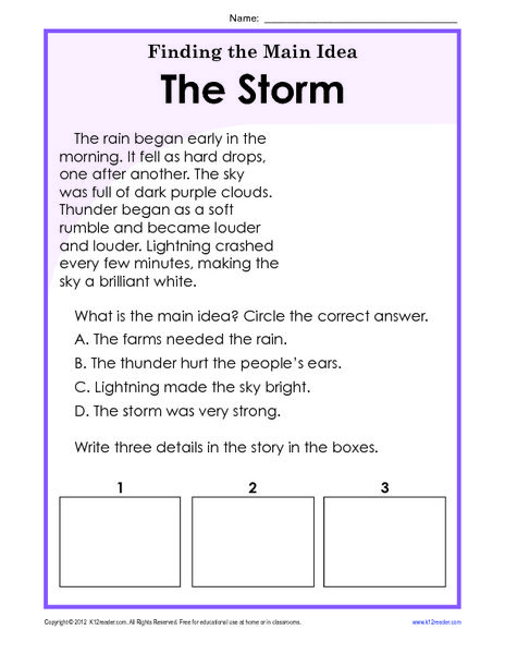 Summary and Main Idea Worksheet 1 Ereading Worksheets