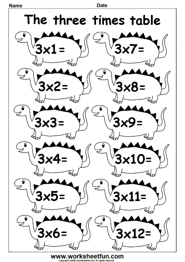 Printable Times Table 3 Times Table Sheets